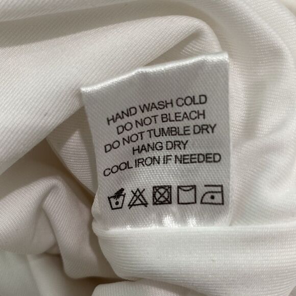 Privacy Please White Lined Side Ruched Bodycon Dress New With Tags Size Small - Picture 10 of 10